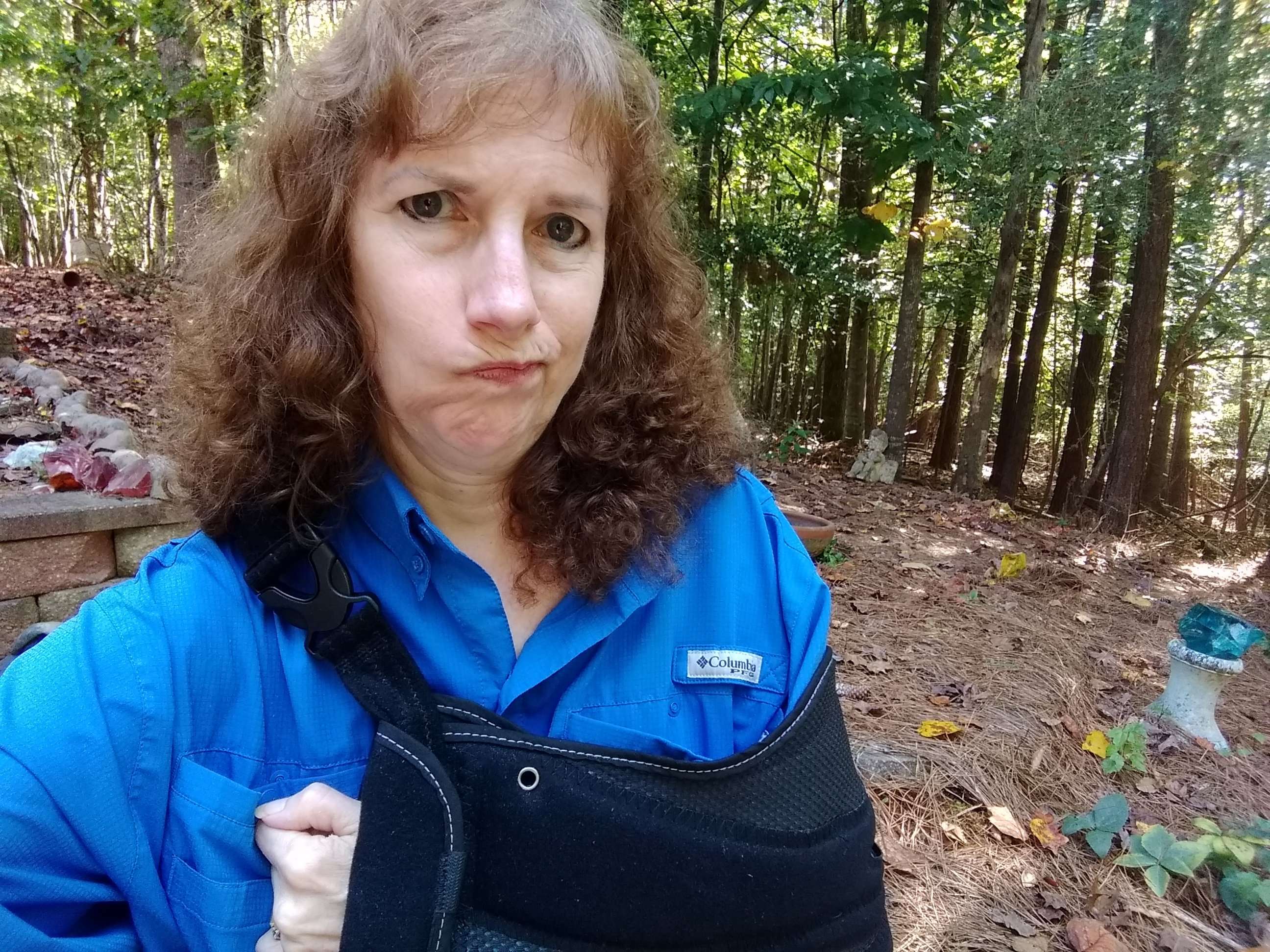 Robin Schiltz and her broken shoulder
