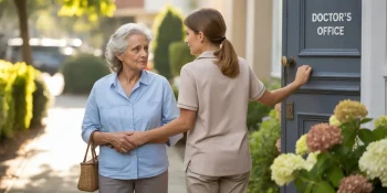 Adult daughter needing help to persuade elderly mother to visit the doctor.