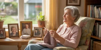 senior woman enjoying aging at home