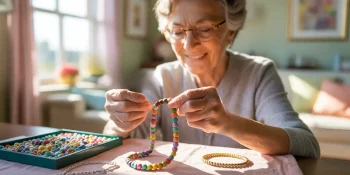 Large bead jewelry projects for seniors with limited dexterity
