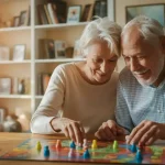 The Best Board Games For Dementia And Alzheimer Patients Wife playing board games with her husband who has dementia.