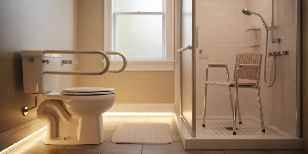 Low cost ways to make a bathroom safer for older adults.