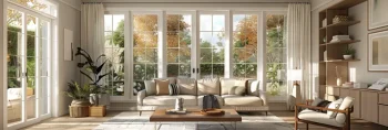 decluttered serene living room
