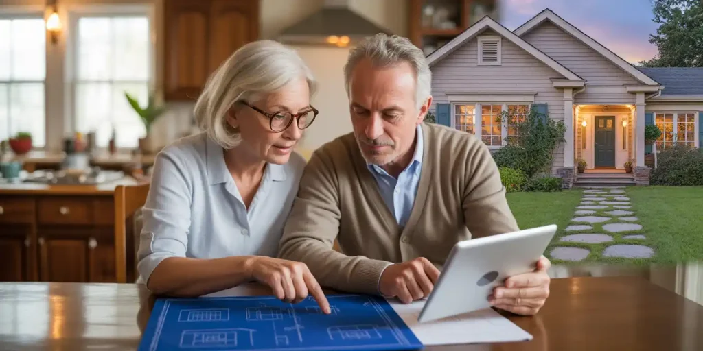 Couple deciding whether to downsize or remodel to age in place