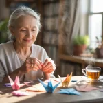 Senior woman enjoying some easy crafts for seniors.
