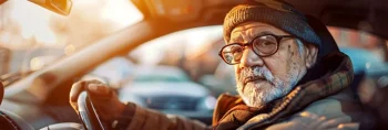 elderly man driving