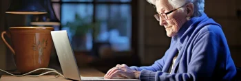 elderly woman on her laptop