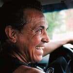 senior man driving