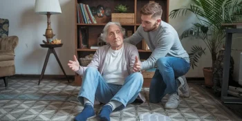 helping elderly up off the floor