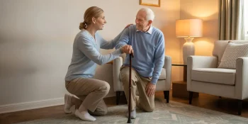 Step by step guide on how to lift an older adult from the floor.
