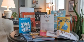large print mags and activity books