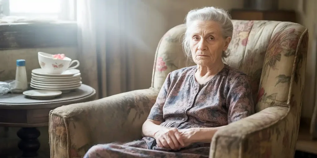 elderly woman (mother) who is refusing to care for herself.