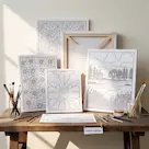 pre-printed canvases