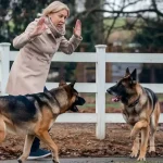 Simple Strategies for Protection from Dogs While Walking Woman out on a walk doing her best to protect herself from stray dogs.