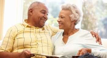 older couple enjoying a magazine