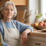 Kitchen Stools and Seniors: Safe Support or Hidden Hazard? older woman in her kitchen sitting on a kitchen stool