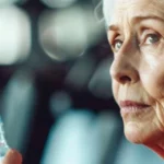 senior woman water
