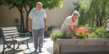 Older couple enjoying the benefits of outdoor activities