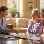 What Is a Senior Placement Specialist? Mother and daughter speaking with a senior placement specialist.
