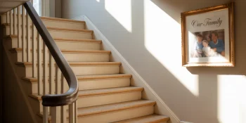 staircase in typical suburban home