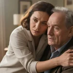 comforting an elderly father with dementia while sundowning