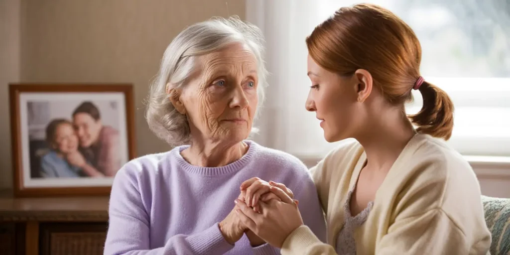 advising a senior with dementia that someone has died