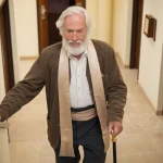 Senior Mobility: Stair Walking with Cane using a cane on stairs
