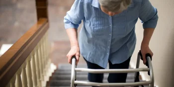 using walker on stairs