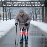 Senior man feeling joint pain due to the cold weather.