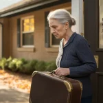 Help: My Mom Keeps Getting Kicked Out Of Assisted Living Elderly woman leaving assisted living facility.
